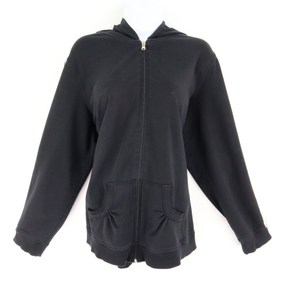 Made for Life Full Zip Activewear Jacket Womens Size XL Black Hoodie Pockets